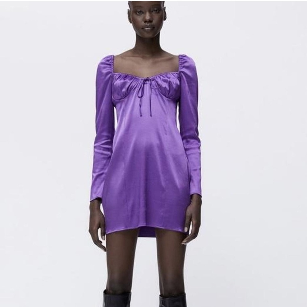 Zara Ruched Sweetheart Dress M